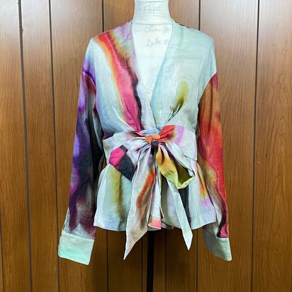 Silvia Tcherassi Saanvi Blouse Iridescent Marble Size 2L - Picture 1 of 13